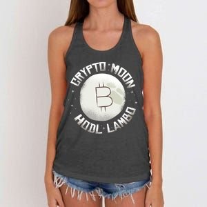 Bitcoin to the Moon Hodl Lambo Crypto Currency Women's Knotted Racerback Tank