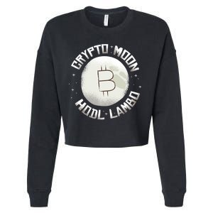 Bitcoin to the Moon Hodl Lambo Crypto Currency Cropped Pullover Crew