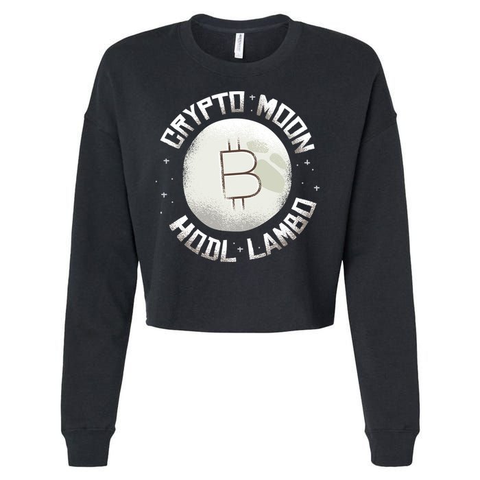 Bitcoin to the Moon Hodl Lambo Crypto Currency Cropped Pullover Crew