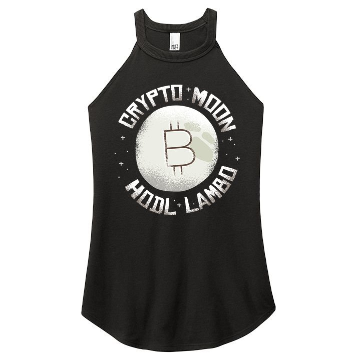 Bitcoin to the Moon Hodl Lambo Crypto Currency Women's Perfect Tri Rocker Tank