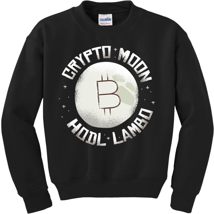 Bitcoin to the Moon Hodl Lambo Crypto Currency Kids Sweatshirt