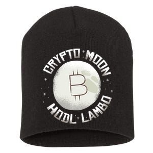 Bitcoin to the Moon Hodl Lambo Crypto Currency Short Acrylic Beanie