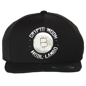 Bitcoin to the Moon Hodl Lambo Crypto Currency Wool Snapback Cap