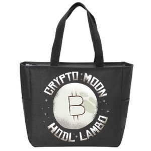 Bitcoin to the Moon Hodl Lambo Crypto Currency Zip Tote Bag