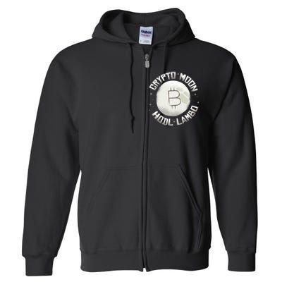 Bitcoin to the Moon Hodl Lambo Crypto Currency Full Zip Hoodie