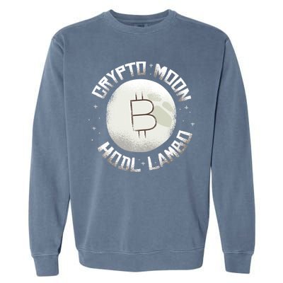 Bitcoin to the Moon Hodl Lambo Crypto Currency Garment-Dyed Sweatshirt