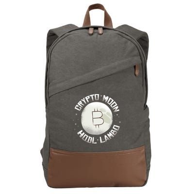 Bitcoin to the Moon Hodl Lambo Crypto Currency Cotton Canvas Backpack
