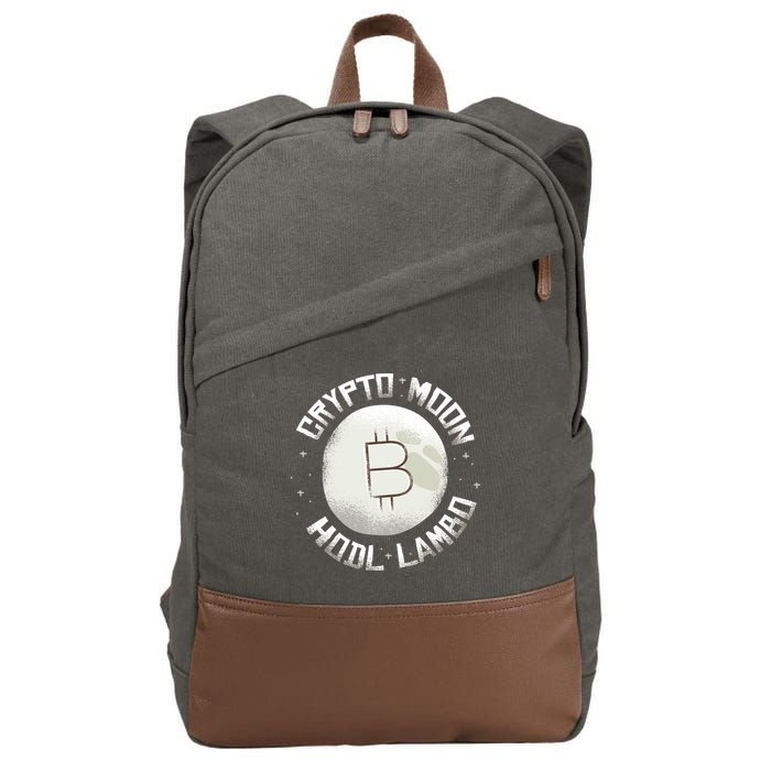 Bitcoin to the Moon Hodl Lambo Crypto Currency Cotton Canvas Backpack
