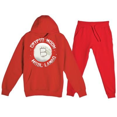 Bitcoin to the Moon Hodl Lambo Crypto Currency Premium Hooded Sweatsuit Set