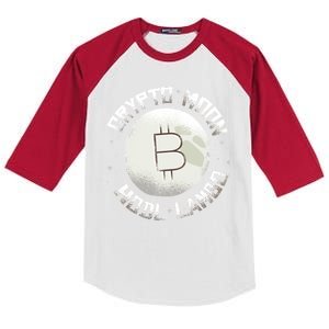 Bitcoin to the Moon Hodl Lambo Crypto Currency Kids Colorblock Raglan Jersey