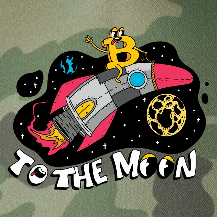 Bitcoin To The Moon Rocket Legacy Tie Dye Trucker Hat