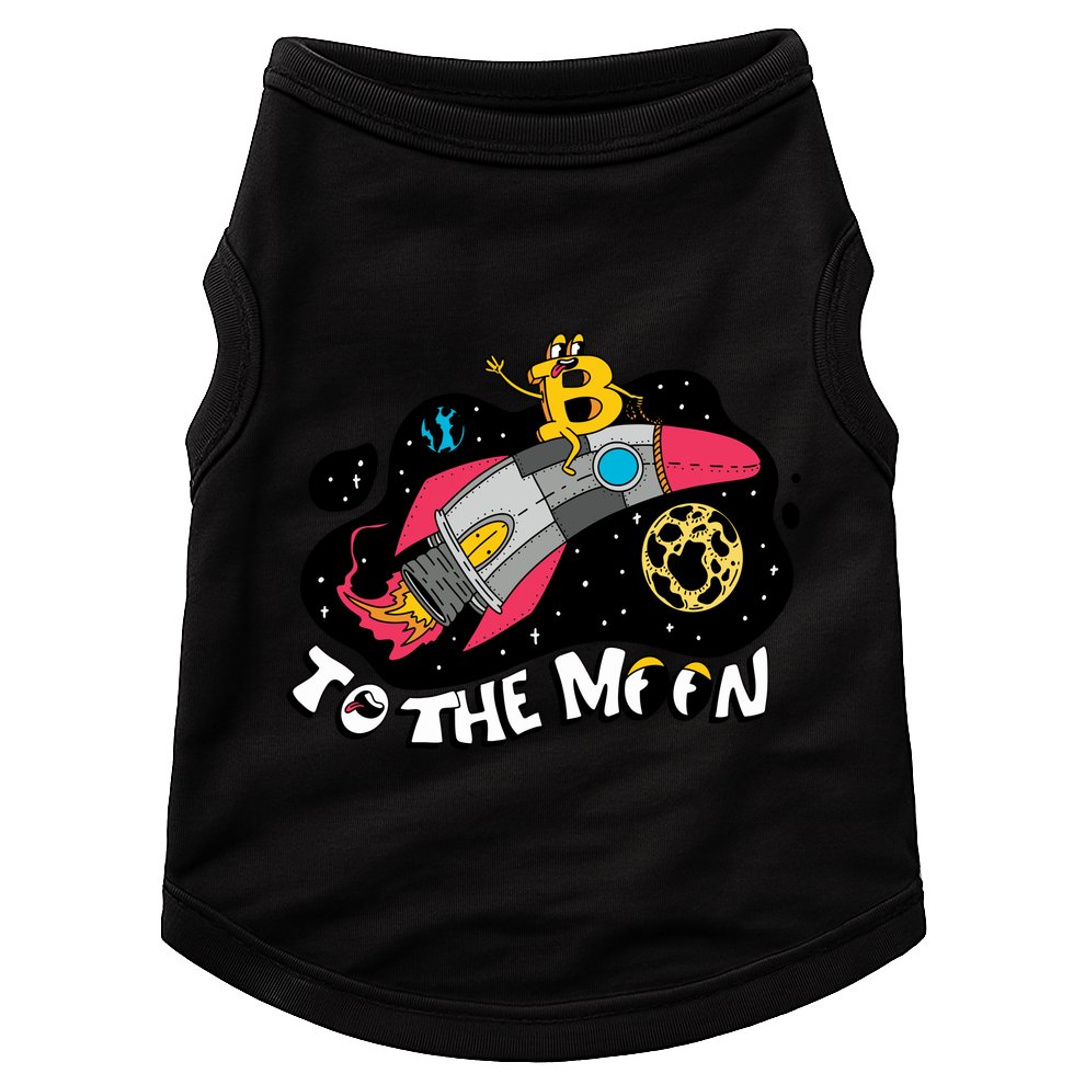 Bitcoin To The Moon Rocket Doggie Tank