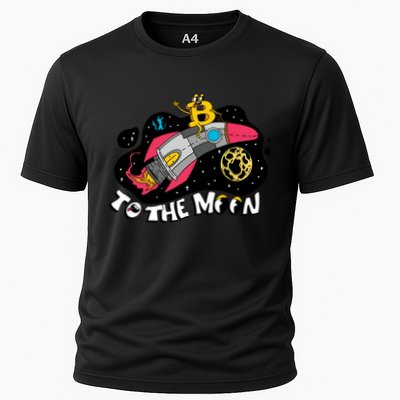 Bitcoin To The Moon Rocket Performance Shirt