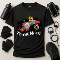 Bitcoin To The Moon Rocket Performance Shirt