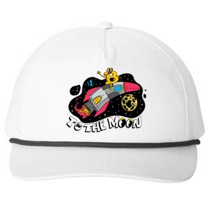 Bitcoin To The Moon Rocket Snapback Five-Panel Rope Hat