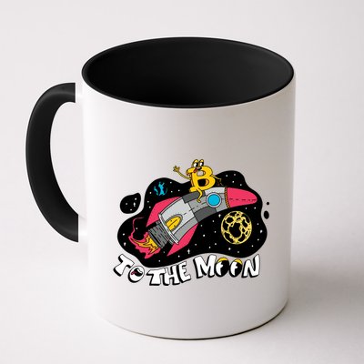 Bitcoin To The Moon Rocket Mug