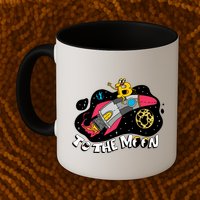 Bitcoin To The Moon Rocket Mug