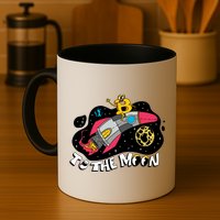 Bitcoin To The Moon Rocket Mug