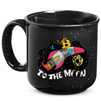 Bitcoin To The Moon Rocket 15oz Campfire Ceramic Mug