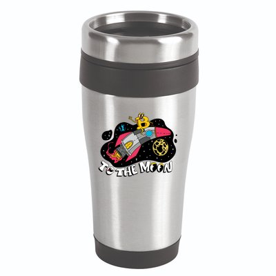 Bitcoin To The Moon Rocket 16oz Travel Tumbler