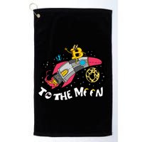 Bitcoin To The Moon Rocket Golf Towel