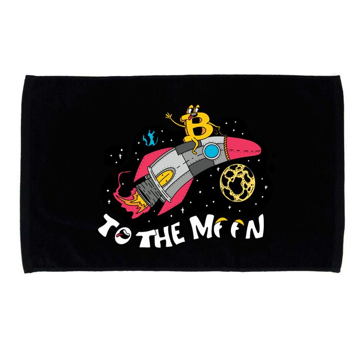 Bitcoin To The Moon Rocket Microfiber Hand Towel