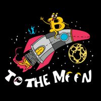 Bitcoin To The Moon Rocket Wool Snapback Cap