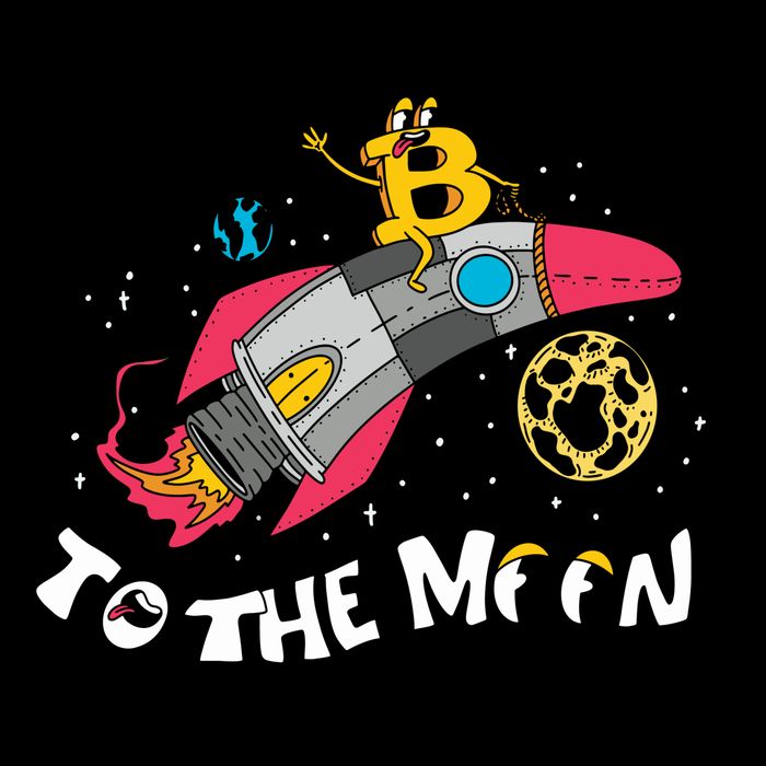Bitcoin To The Moon Rocket Wool Snapback Cap