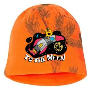 Bitcoin To The Moon Rocket Kati - Camo Knit Beanie