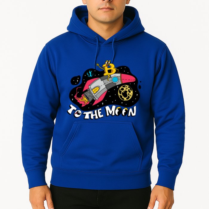 Bitcoin To The Moon Rocket Hoodie