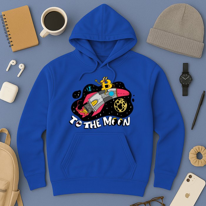 Bitcoin To The Moon Rocket Hoodie