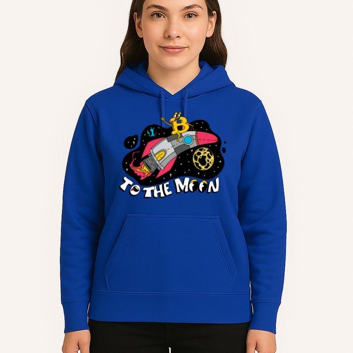 Bitcoin To The Moon Rocket Hoodie