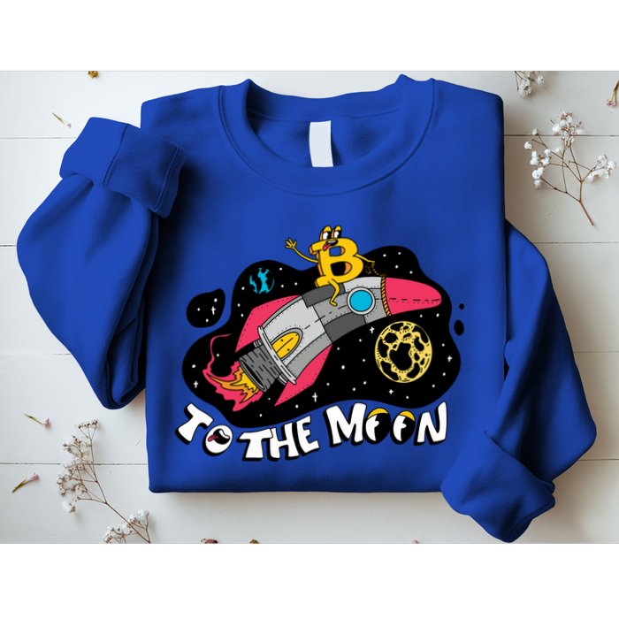 Bitcoin To The Moon Rocket Sweatshirt