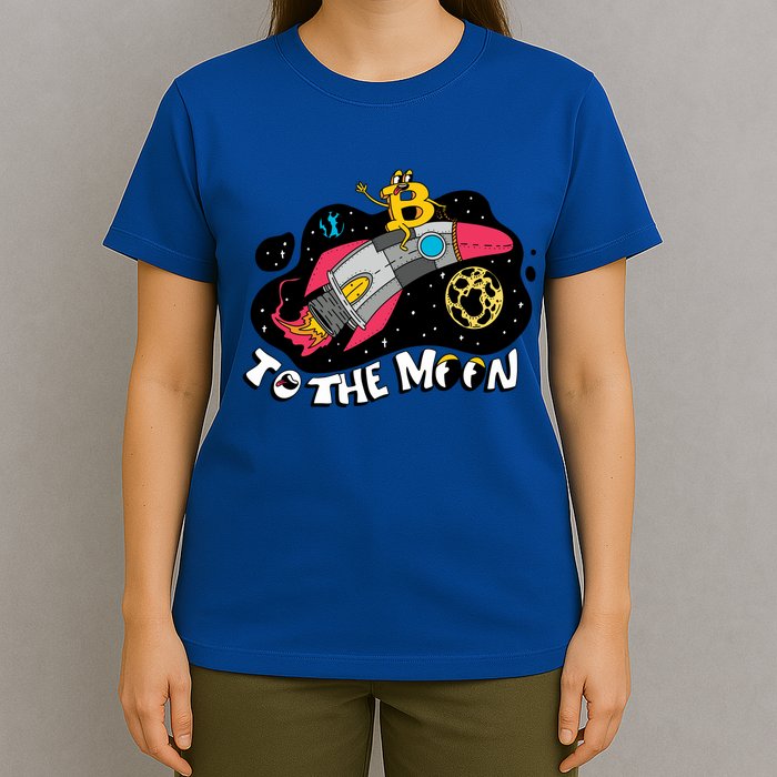Bitcoin To The Moon Rocket T-Shirt