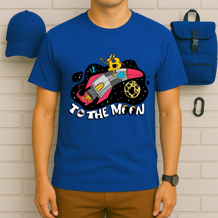 Bitcoin To The Moon Rocket T-Shirt