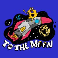 Bitcoin To The Moon Rocket 16 in Basic Backpack