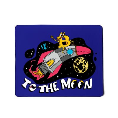 Bitcoin To The Moon Rocket Mousepad