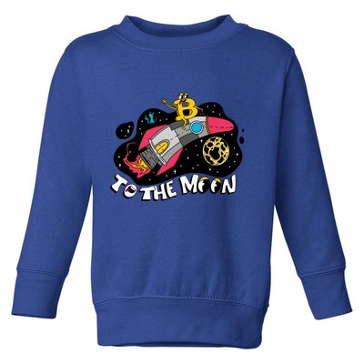 Bitcoin To The Moon Rocket Toddler Sweatshirt