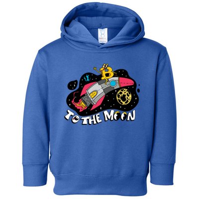 Bitcoin To The Moon Rocket Toddler Hoodie