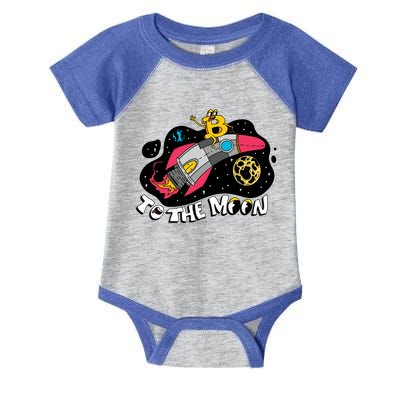 Bitcoin To The Moon Rocket Infant Baby Jersey Bodysuit