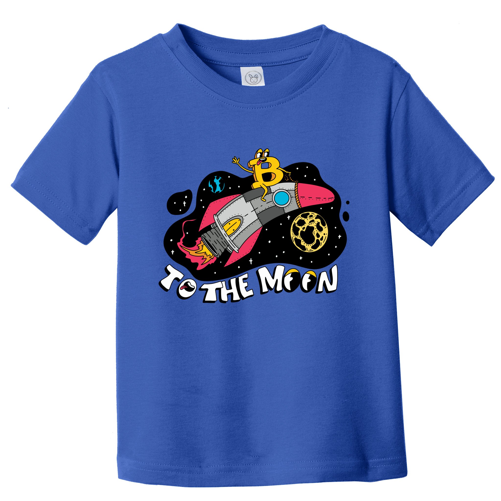 Bitcoin To The Moon Rocket Toddler T-Shirt