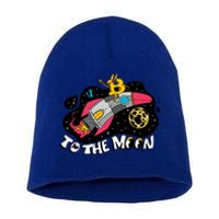 Bitcoin To The Moon Rocket Short Acrylic Beanie