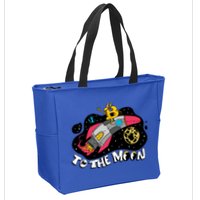 Bitcoin To The Moon Rocket Zip Tote Bag