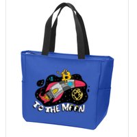 Bitcoin To The Moon Rocket Zip Tote Bag