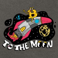 Bitcoin To The Moon Rocket Cotton Canvas Backpack