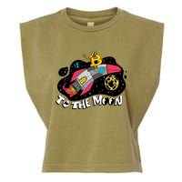Bitcoin To The Moon Rocket Garment-Dyed Women's Muscle Tee