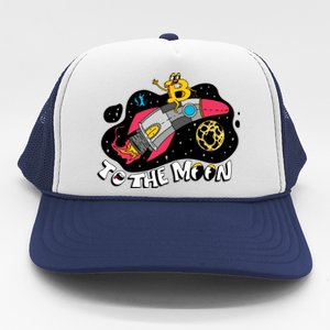 Bitcoin To The Moon Rocket Trucker Hat