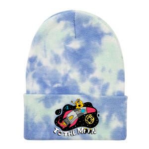 Bitcoin To The Moon Rocket Tie Dye 12in Knit Beanie