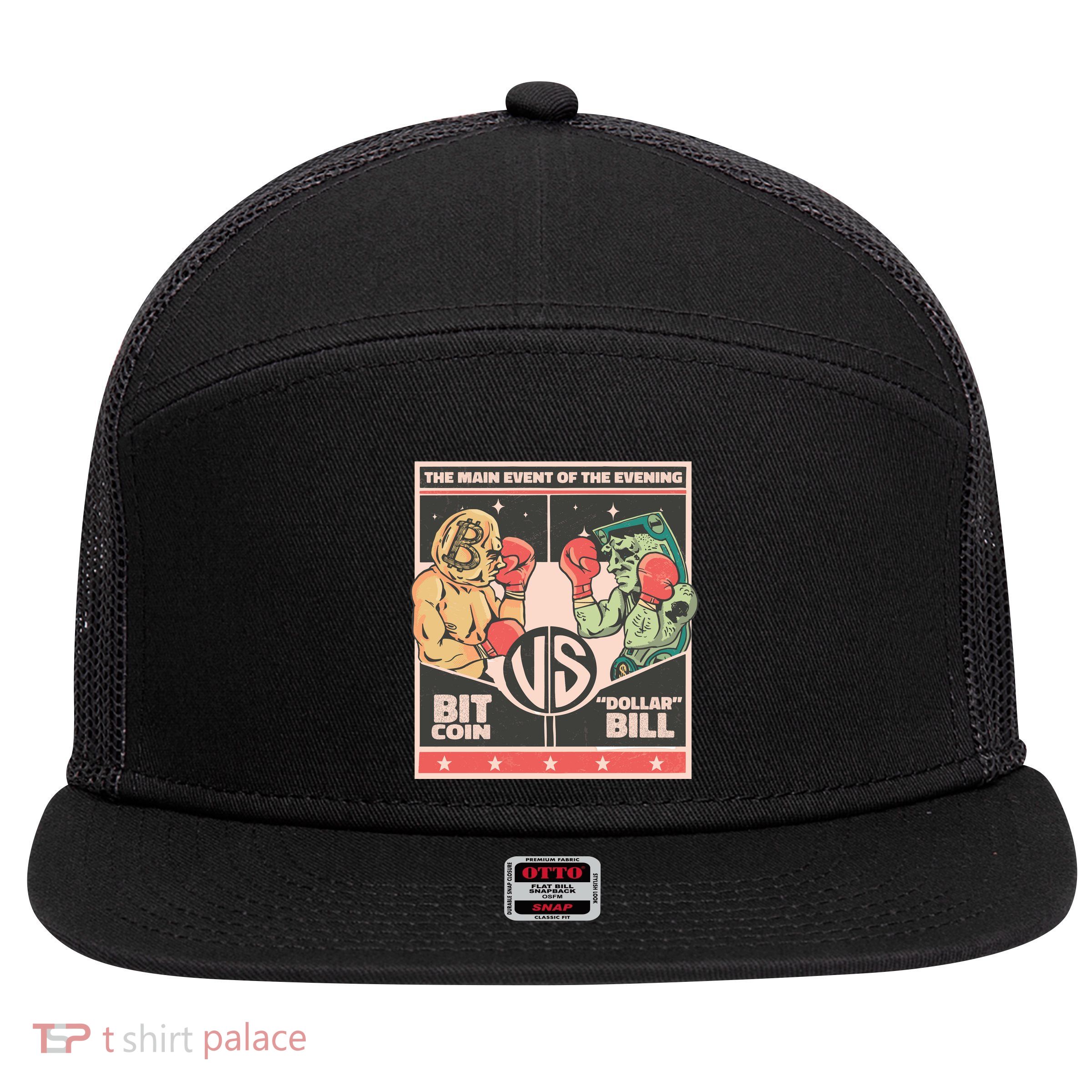 Bitcoin Vs Dollar 7 Panel Mesh Trucker Snapback Hat