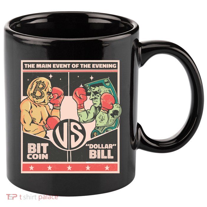 Bitcoin Vs Dollar 11oz C Handle Ceramic Mug